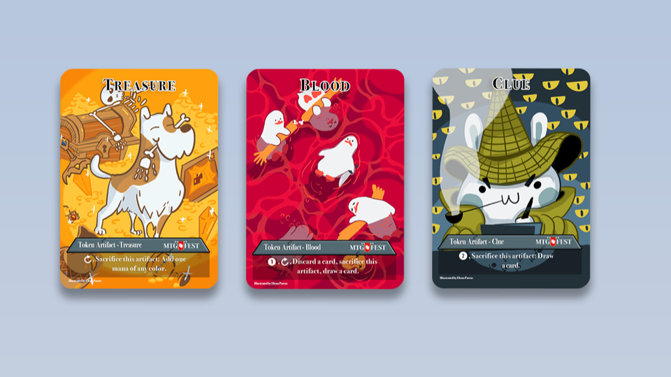Magic: The Gathering tokens — Treasurer, Spirit, Clue