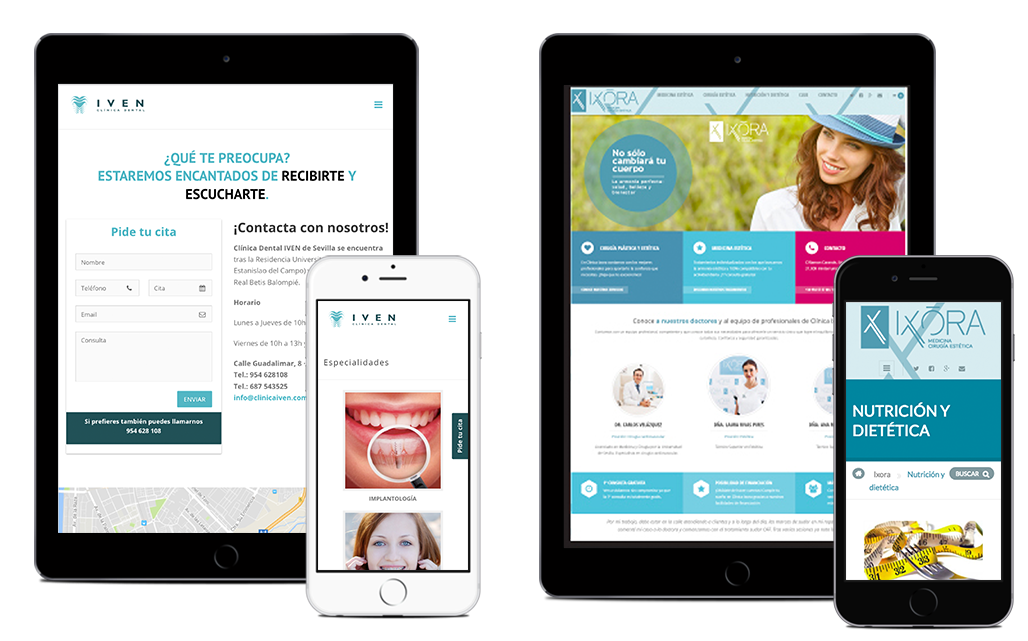 Agency web design work — responsive websites for IVEN and IXORA